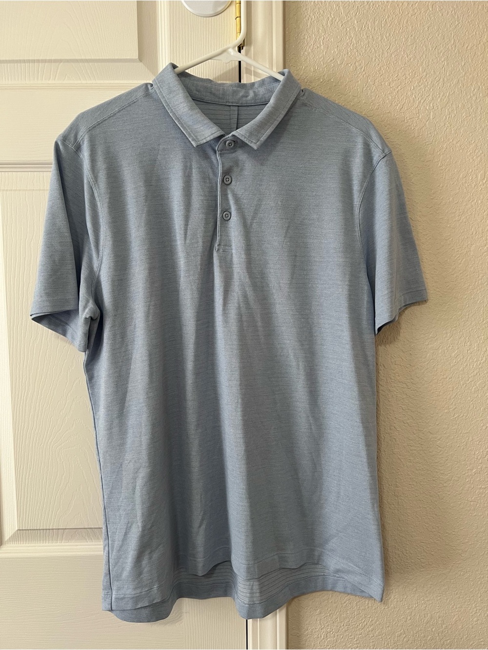 Lululemon Evolution Polo Pique Blue Short Sleeve Performance Golf Shirt XL